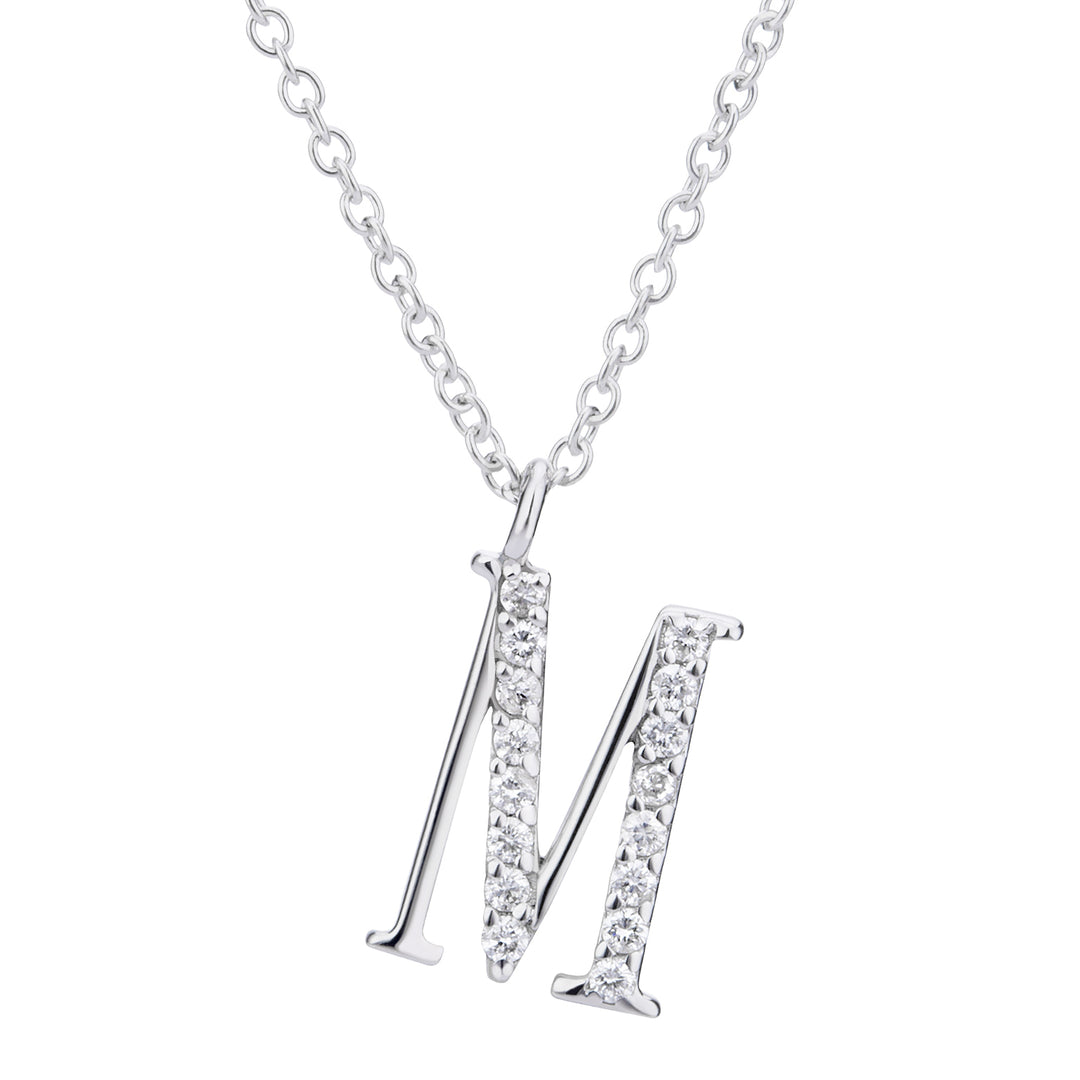 Golay cl 18k lettera m big diam. ct.0,08 oro bianco GDGFMO4