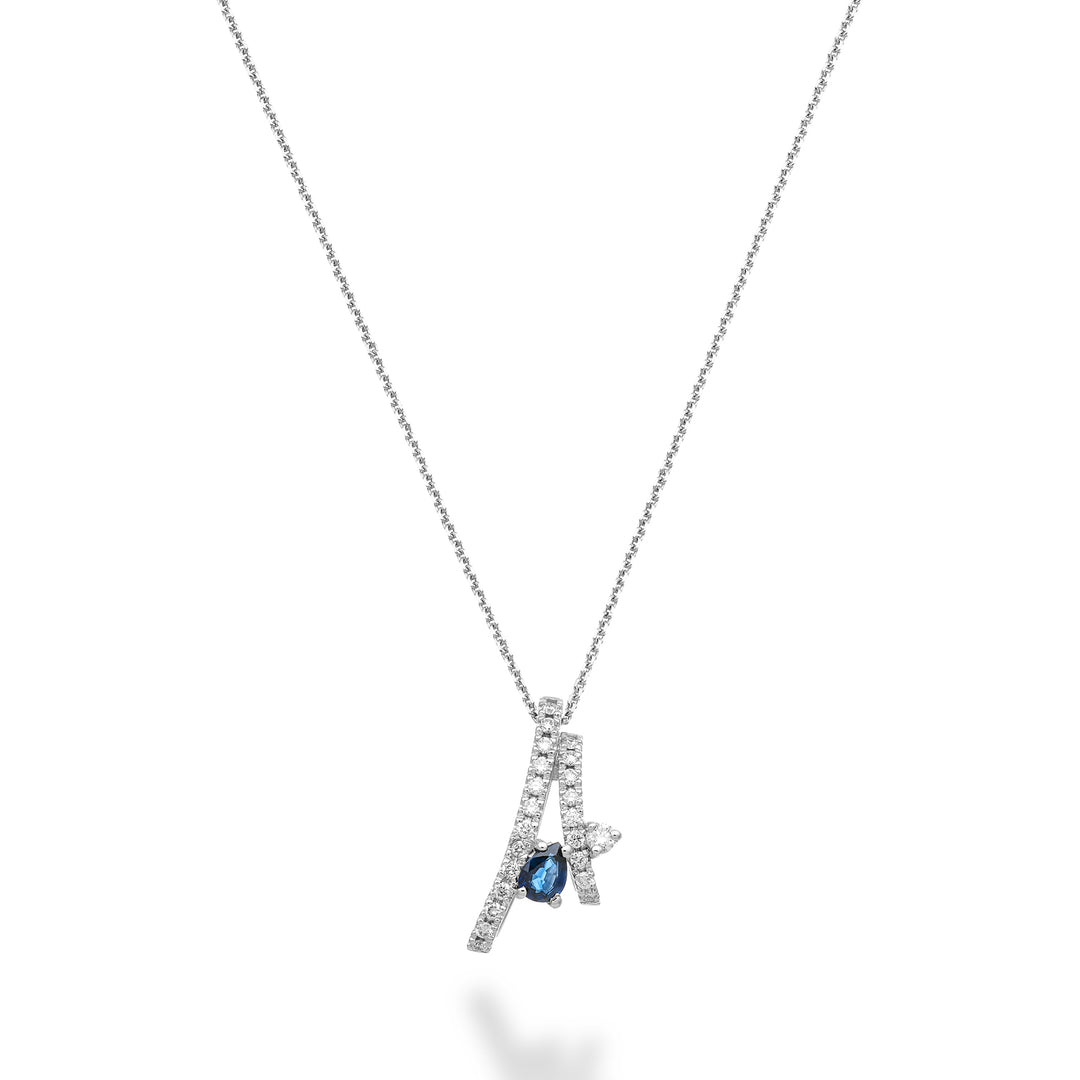 Collier diamant Golay deux rangs saphir et diam. pots-de-vin GMF826DZBB-26041110069