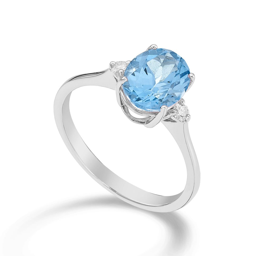 Mikiko an 18k oval blue topaz 7x9 ct.2,10 diam. ct.0,08 MA5143O4TPAZ