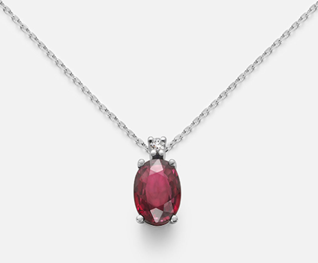 Mikiko cl 9k rubino ovale 7x5 ct.0,90 diam. ct.0,015 MD5035R4RBC