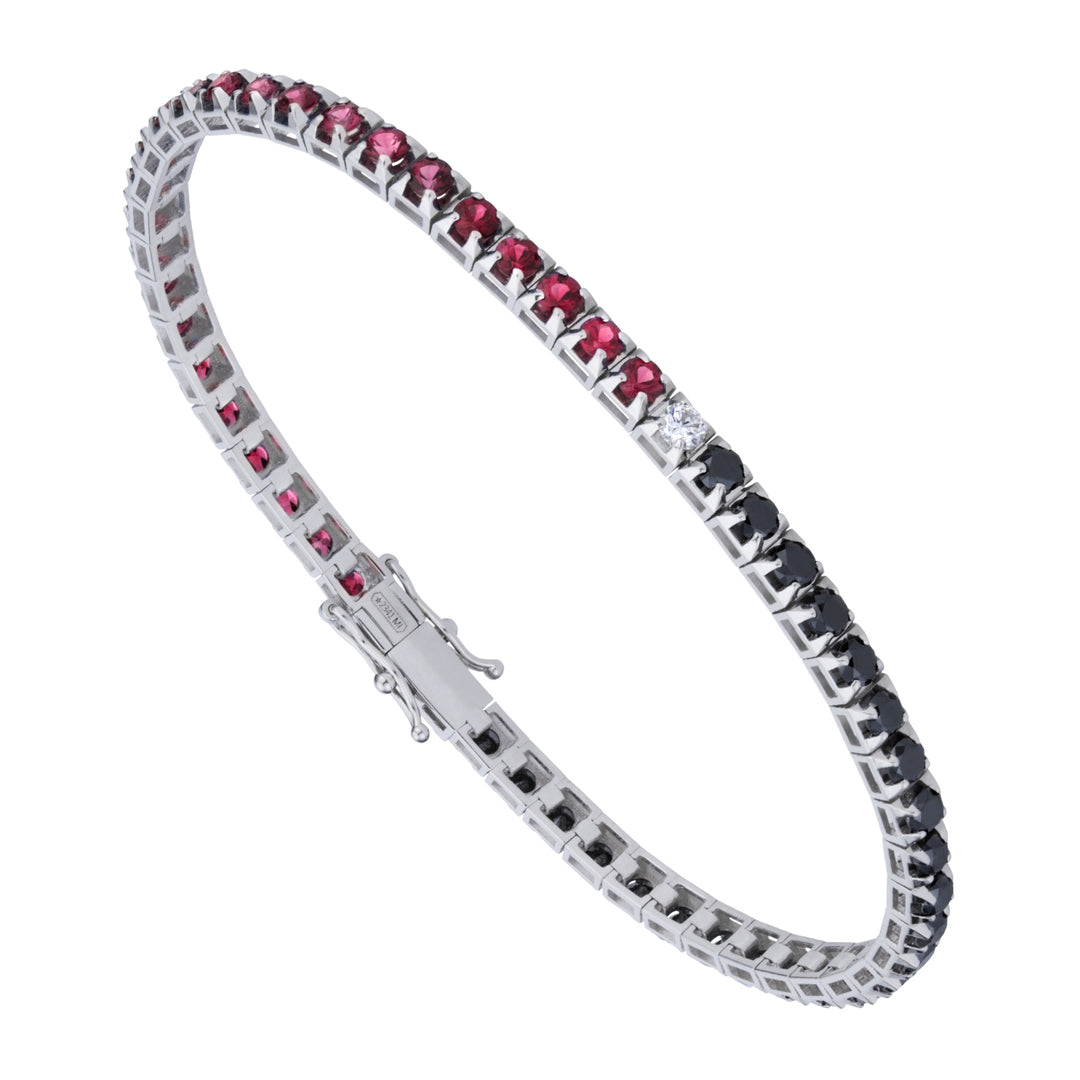 Golay black tennis bracelet and rubies with white spot BTQ060DBKRU20-20029110024