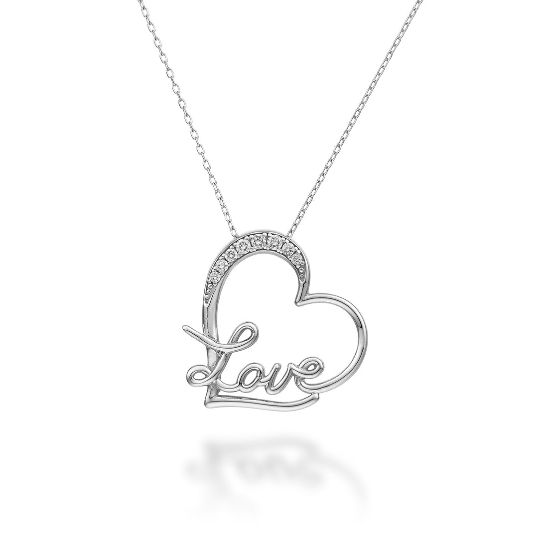 Mikiko cl 18k corazón amor oro blanco diam. ct.0.07 MD5082O4BR007