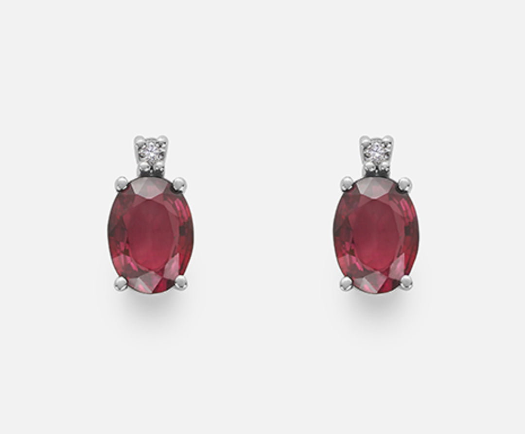 Nihama or 9k rubino ovale 7x5 ct.1,80 diam. ct.0,03 NO5024R4RBC