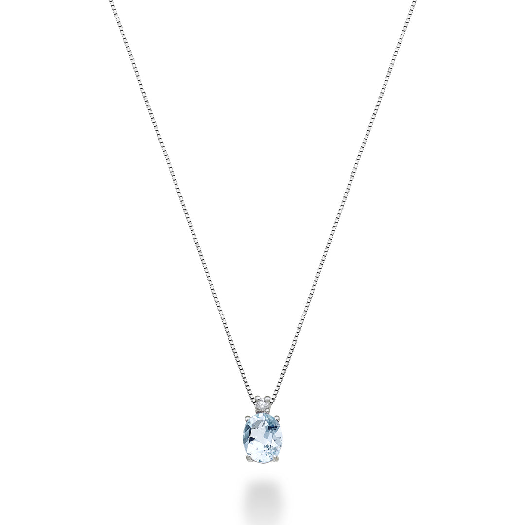 Aigue-marine ovale Nihama cl 9k 4x3 ct.0,14 diam. ct.0,01 ND5180R4AM