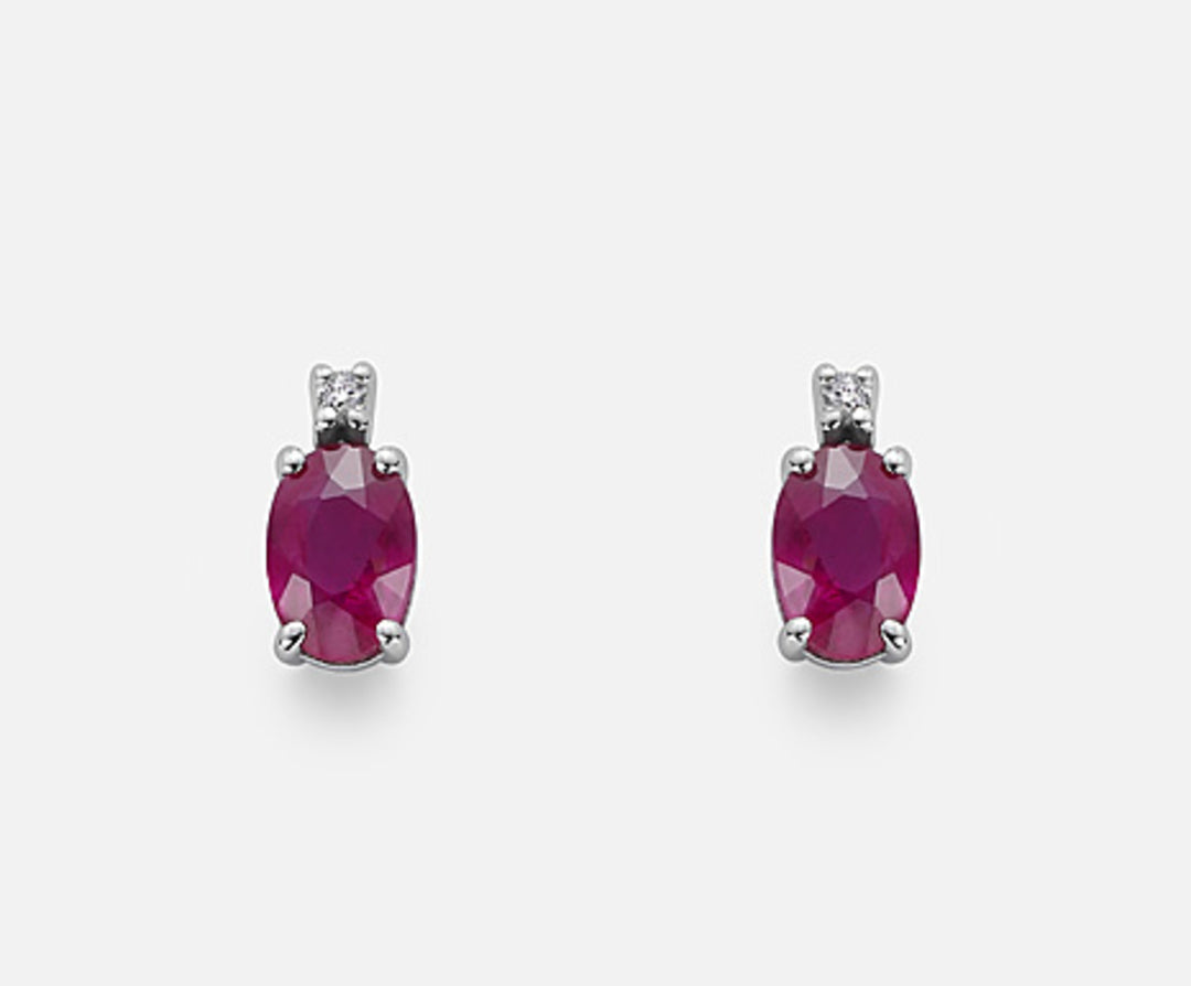 Nihama or 9k rubino ovale 6x4 ct.0,80 diam. ct.0,02 NO5023R4RBC