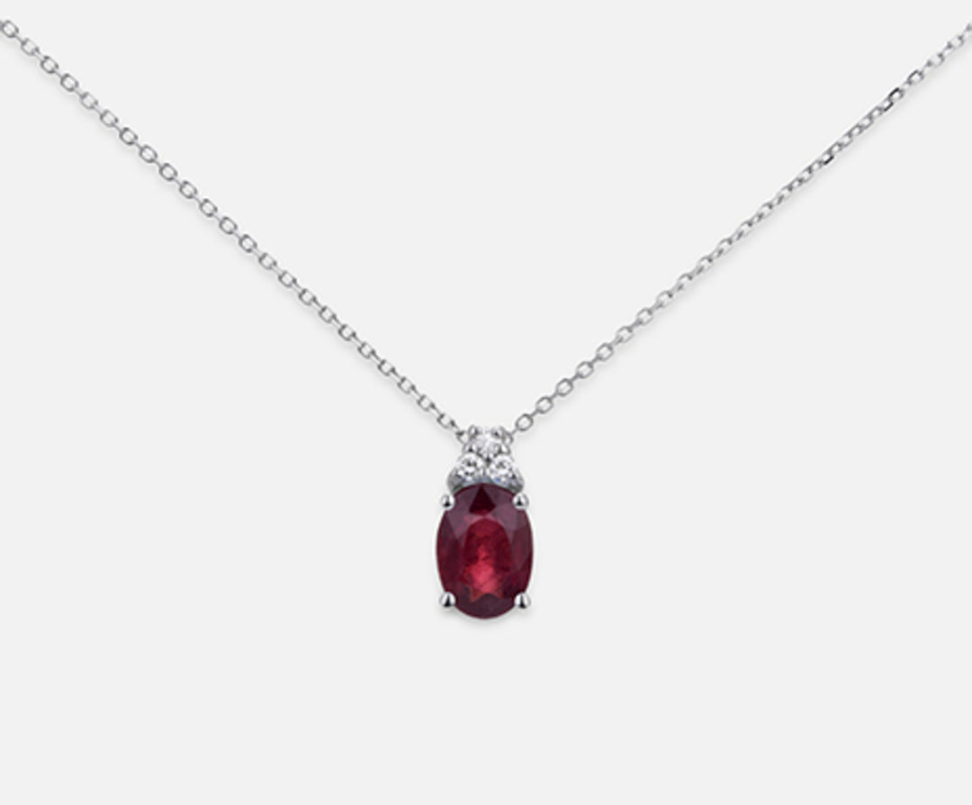 Nihama cl 18k rubino ovale 7x5 ct.0,90 dia ct.0,045 ND5055O4RBC