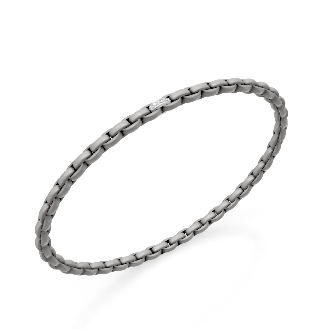 Golay gray titanium bracelet, with a platinum pave insert, oval link, 17cm GBR034E1PTDIGR-170