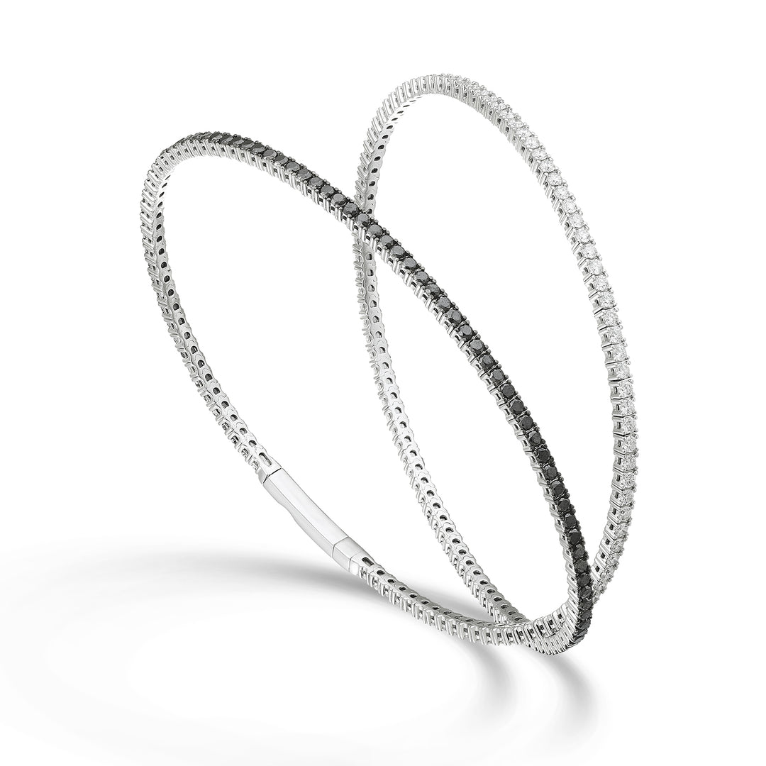 Golay br 18k tennis flex 2 turns diam. white and black ct.tot. 3.65 white gold 17 cm GBFLEX003DIBKO4