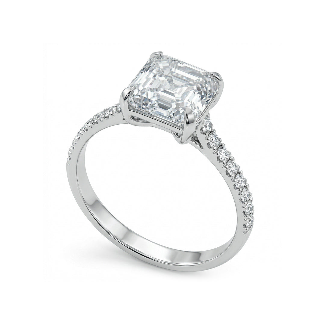 X-Diamond an 18kt lab g.d.tot. ct.2,77, cen square modified emerald 2,54ct e gambo incassato 0,23ct XXDAPU124O4SQBI277