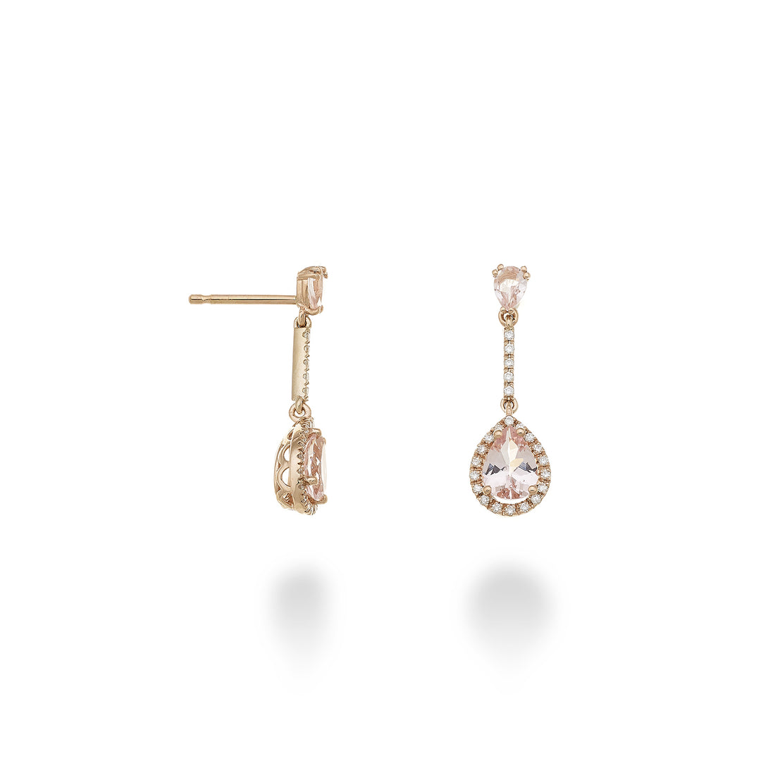 Pendientes golay morganita contorno gota y diámetro barra OCLC199DMOP57-23139110039