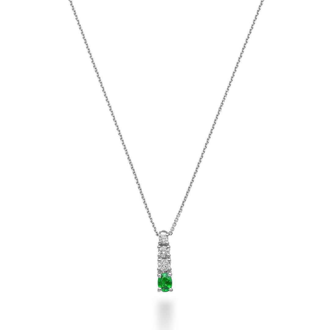 Collier pendentif PME ovale Golay 4x3 et 3 diamants gradués GCLS489DSM43-24270110102