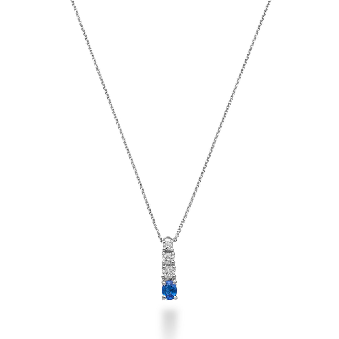 Collier pendentif zaff ovale Golay 6x4 et 3 diamants gradués GCLS489DZB64-24270110105