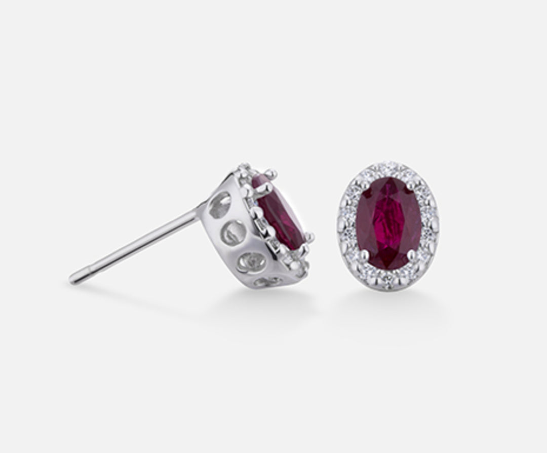 Nihama ou rubis 18 carats n. ovale 6x4 ct.1,04 dia ct.0,18 NO5038O4RBN104