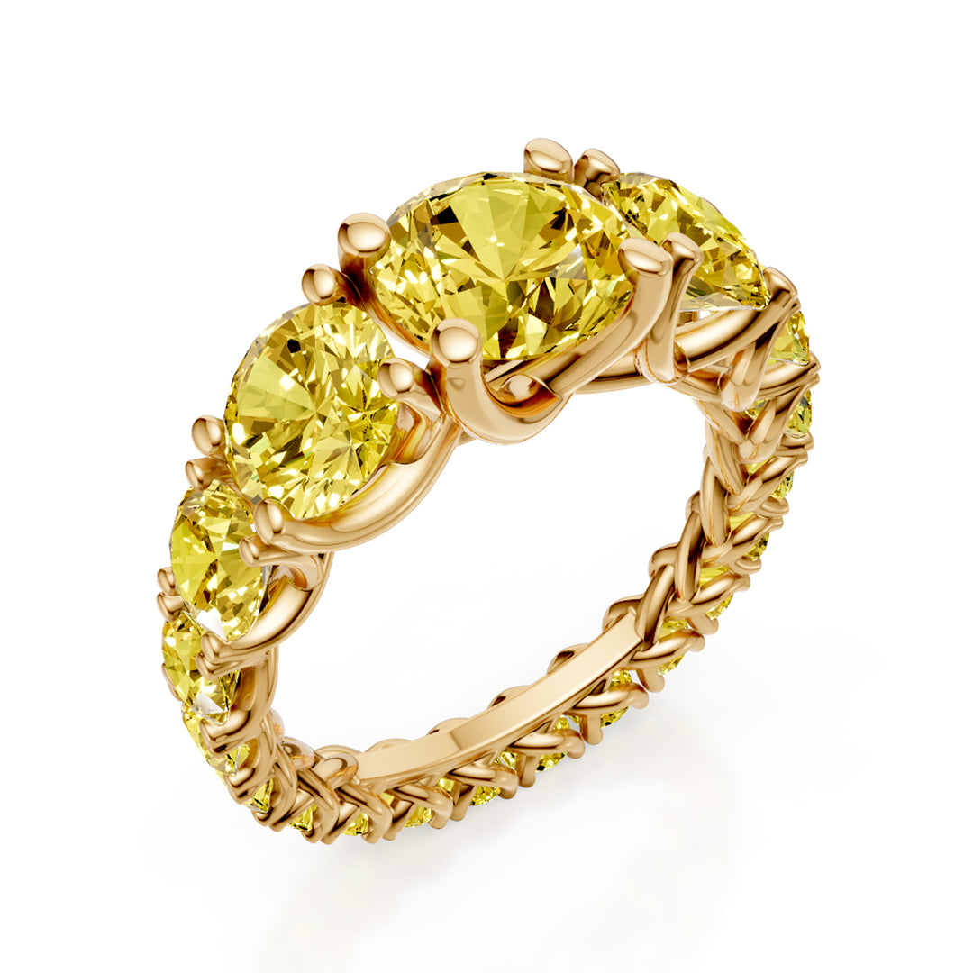 Bague gyrodito scalaire Golay Grace avec saphirs jaunes ABIC1498GZG-13011000004