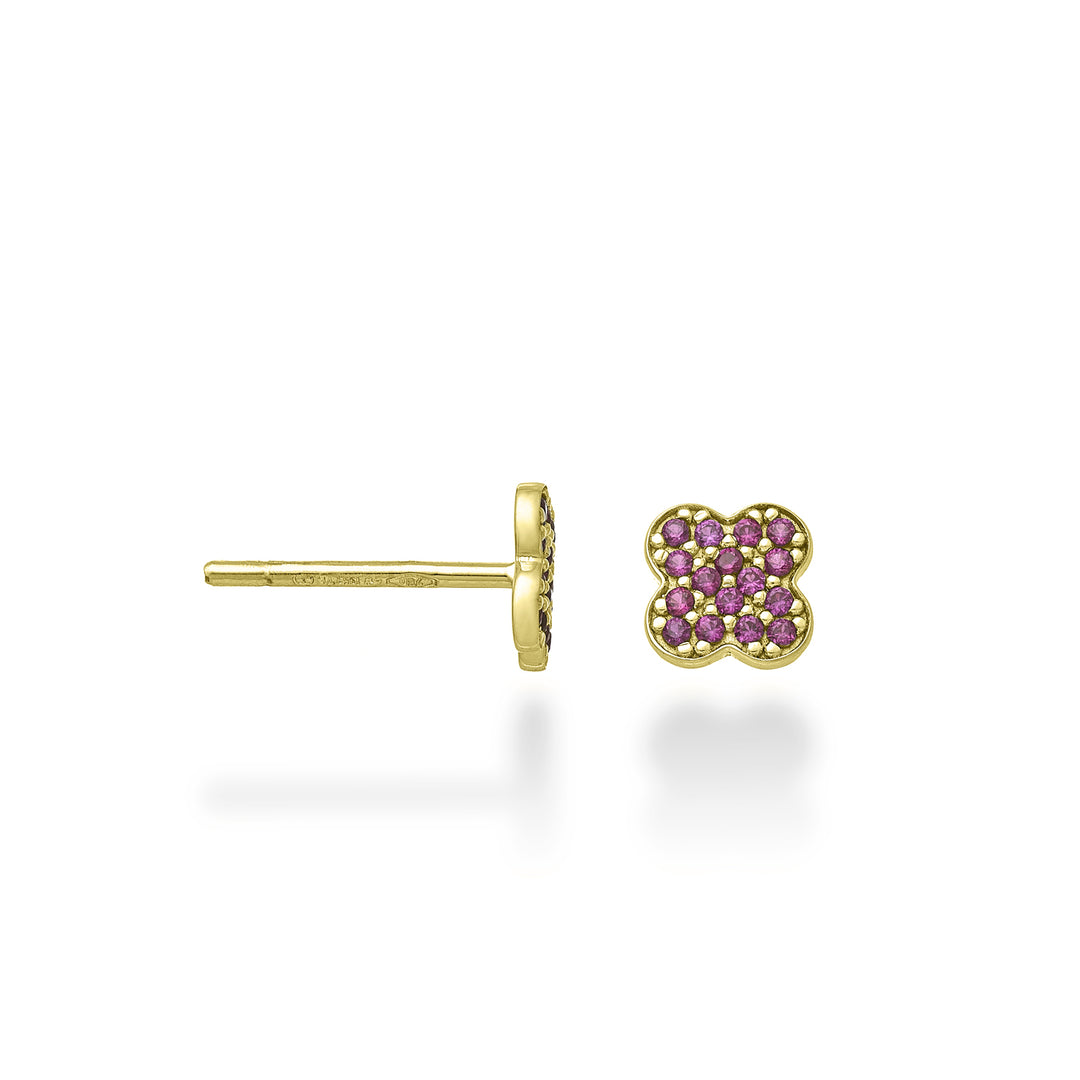 Nihama ou rubis trèfle à quatre feuilles 18 carats 0,20 ct or jaune NO5145O1RBR