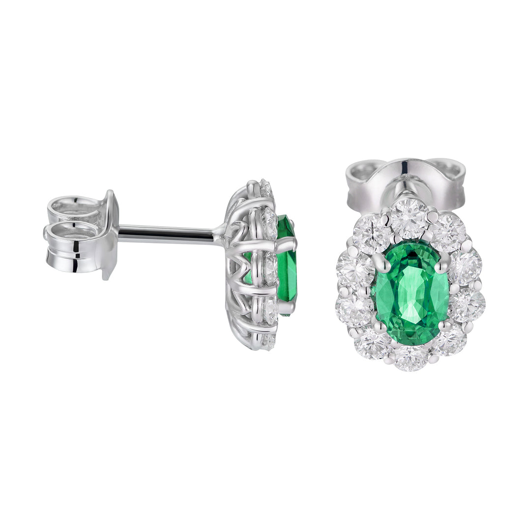 Pendientes Golay 4x6 ovalados esmeralda y diamantes OCL042DISM-25143110246