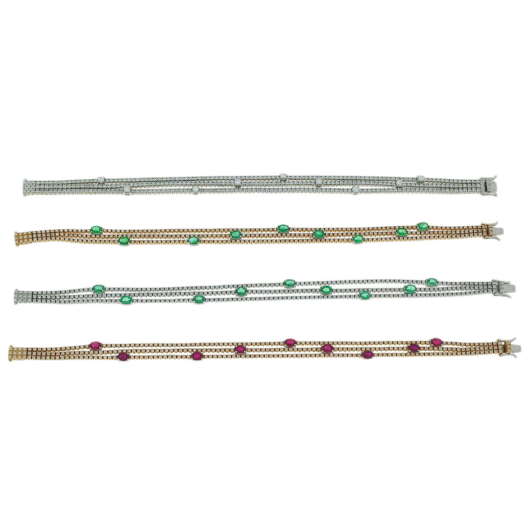 Golay 3-row square tennis bracelet BRDMBTL03-14016110100