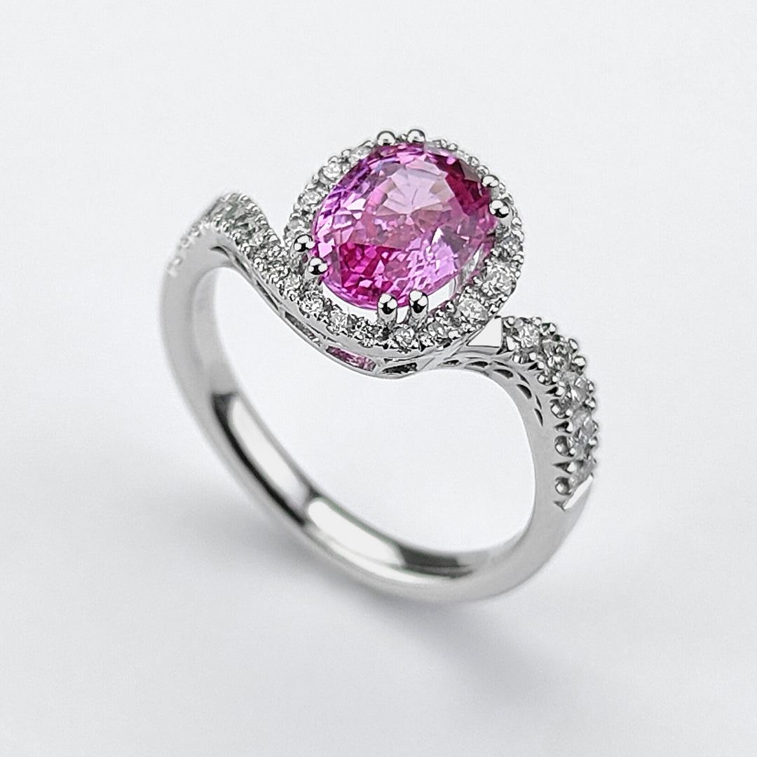 Bague Golay z.rose ovale 8x6 tige et contour encastrés ACLCG435DIZP86-24085110050