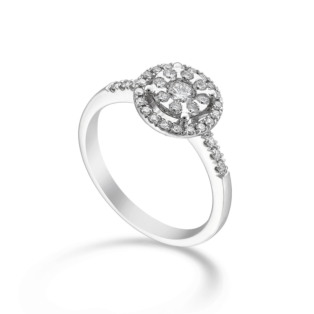 Golay multi-stone ring cen 0.17 ct shank and recessed holder AMPC006DI017-24155110036