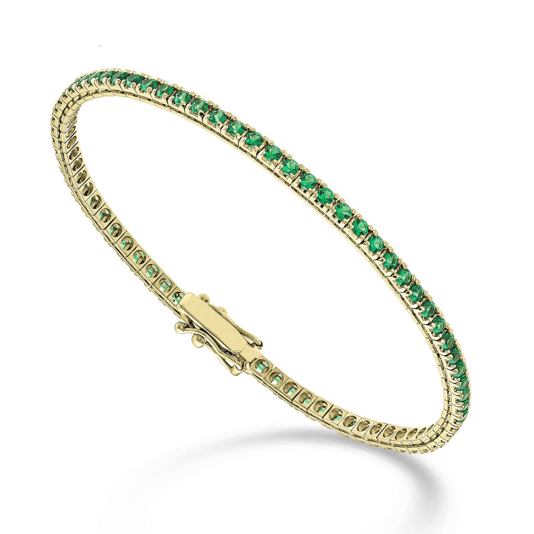 Nihama br tennis 18k smeraldi ct. 1,70 cm.17,5 oro giallo-80 castoni NBTQ220SMRO1
