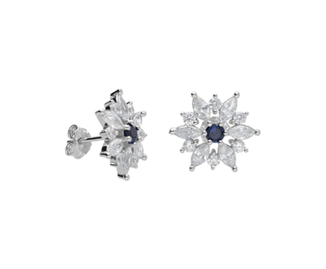 Nihama o ag925 gema swarovski blanco y azul NO7619A4BLU0000