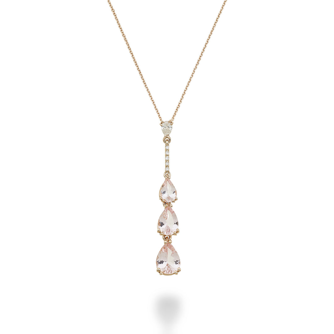 Collar Golay colgante morganita gota escalares y barras PCL196DMOP68-23193110036