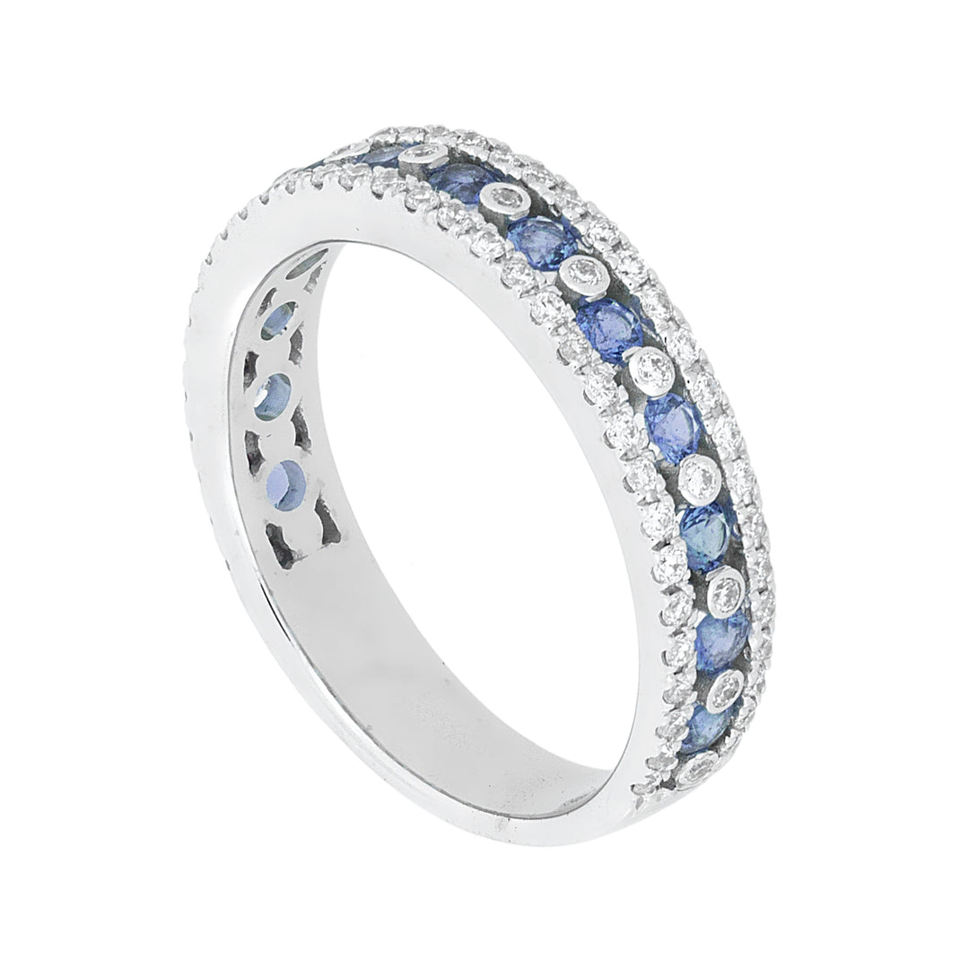 Anillo de media caña Golay con diamantes y zafiro AFMG001WDIZB-16097110032