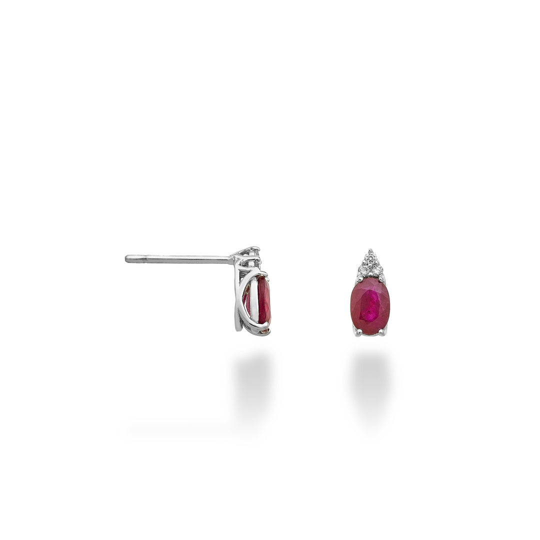 Mikiko or 18k rubino n. ovale 6x4 e tre diamantini MO5171O4RBN100