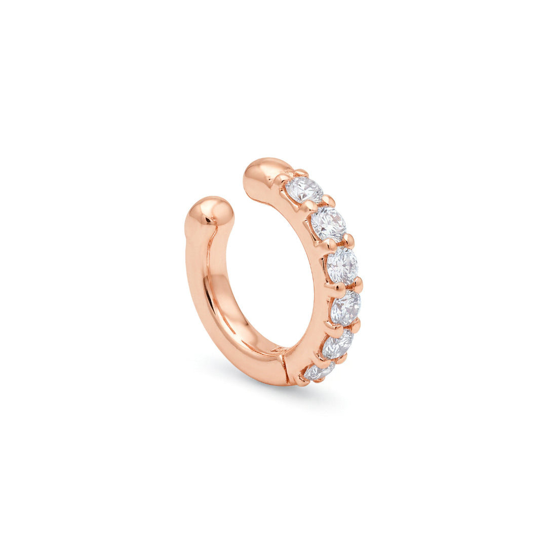 Pendiente golay spring ear cuff con diamantes en oro rosa OEC780DR-26023110082