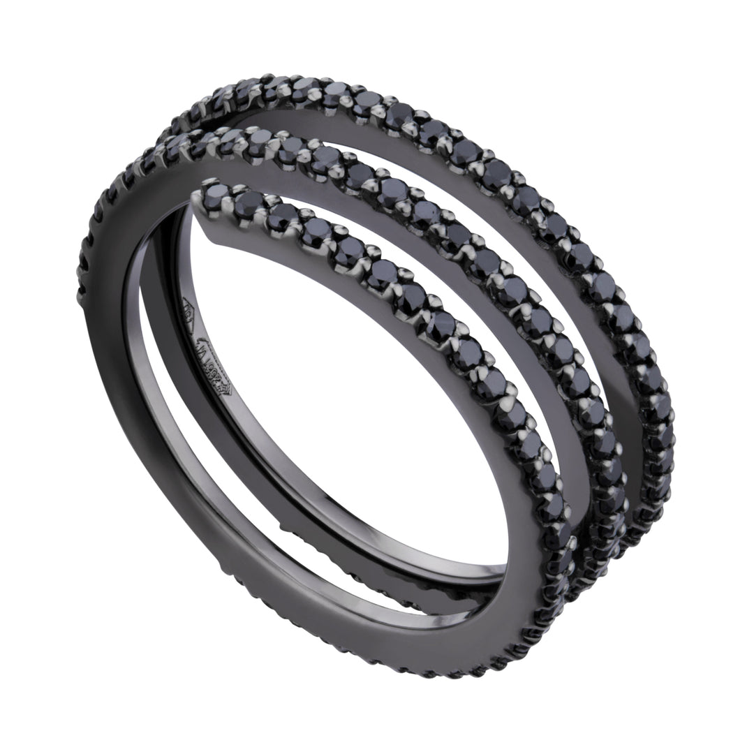 Nihama un girodito de 18k 3 filas de diámetro negro ct. 0.85 NAET071BK1O8