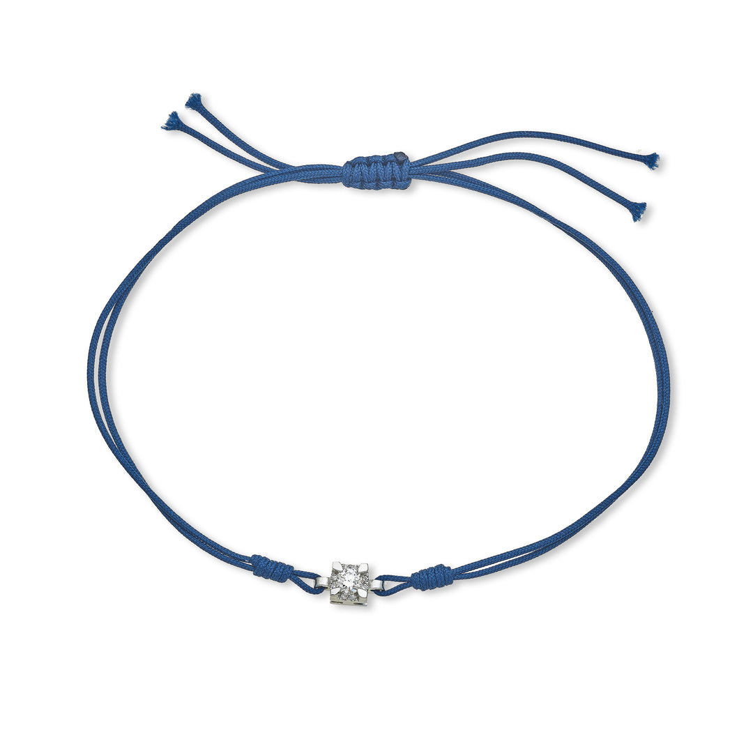 Mikiko br 18k ct.0,06 cuadrado talla 1 oro blanco/azul MB5053O4DI1BL