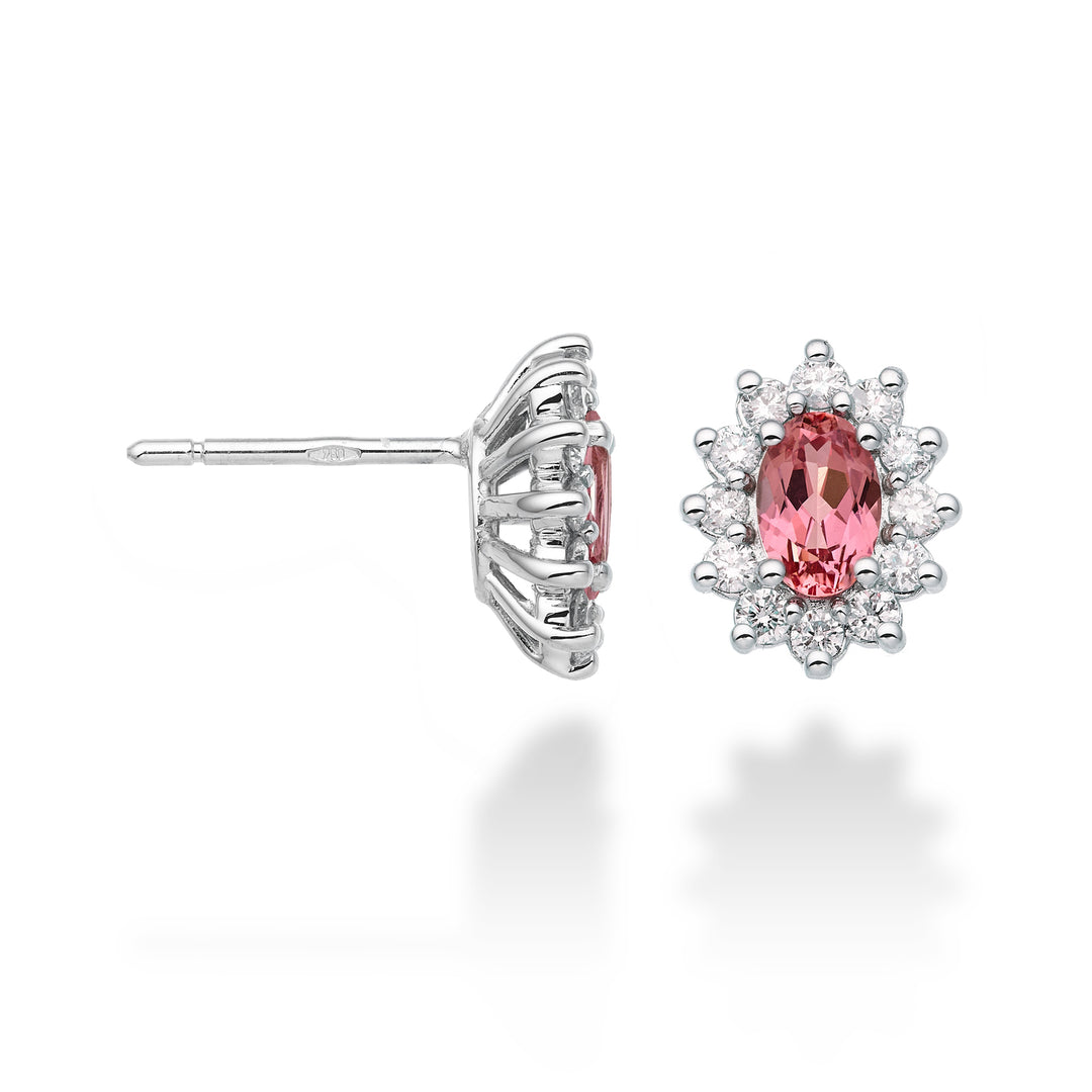 Nihama o zafiro rosa ovalado de 18k 6x4 ct.1,20 diam. 0,46 quilates NO5030O4ZFRP
