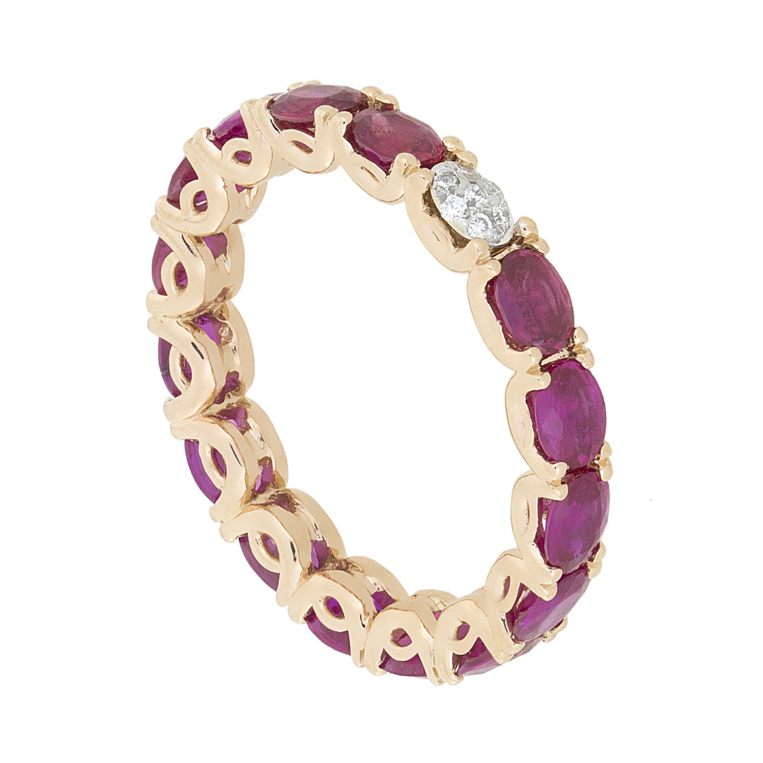 Anillo lineal Golay con zafiros rosas y diamantes AET040WDIZPR-23082110012