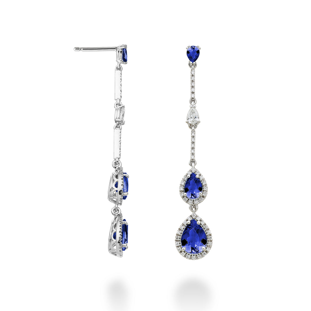 Pendientes Golay de tanzanita con escalares y barras OCLC202DTZP68-23058110036