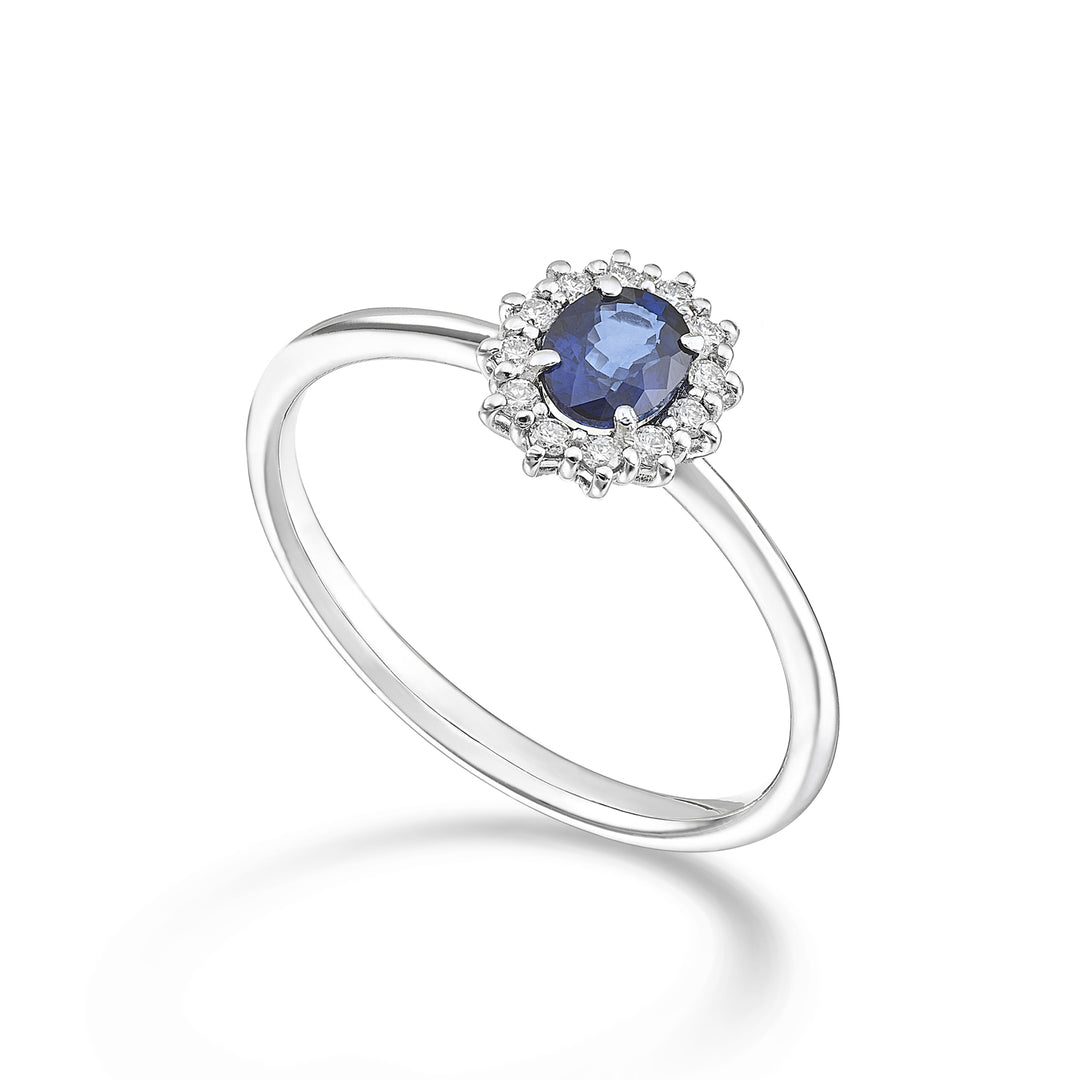 Nihama un zafiro ovalado de 18k 5x4 ct.0,40 diam. 0,10 quilates NA5167O4ZFD