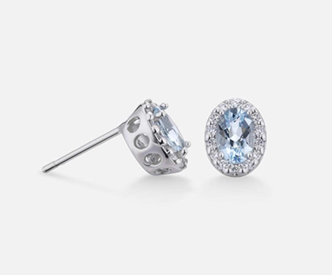 Nihama o aguamarina ovalada de 18k 6x4 ct.0.60 dia ct.0.18 NO5038O4AM