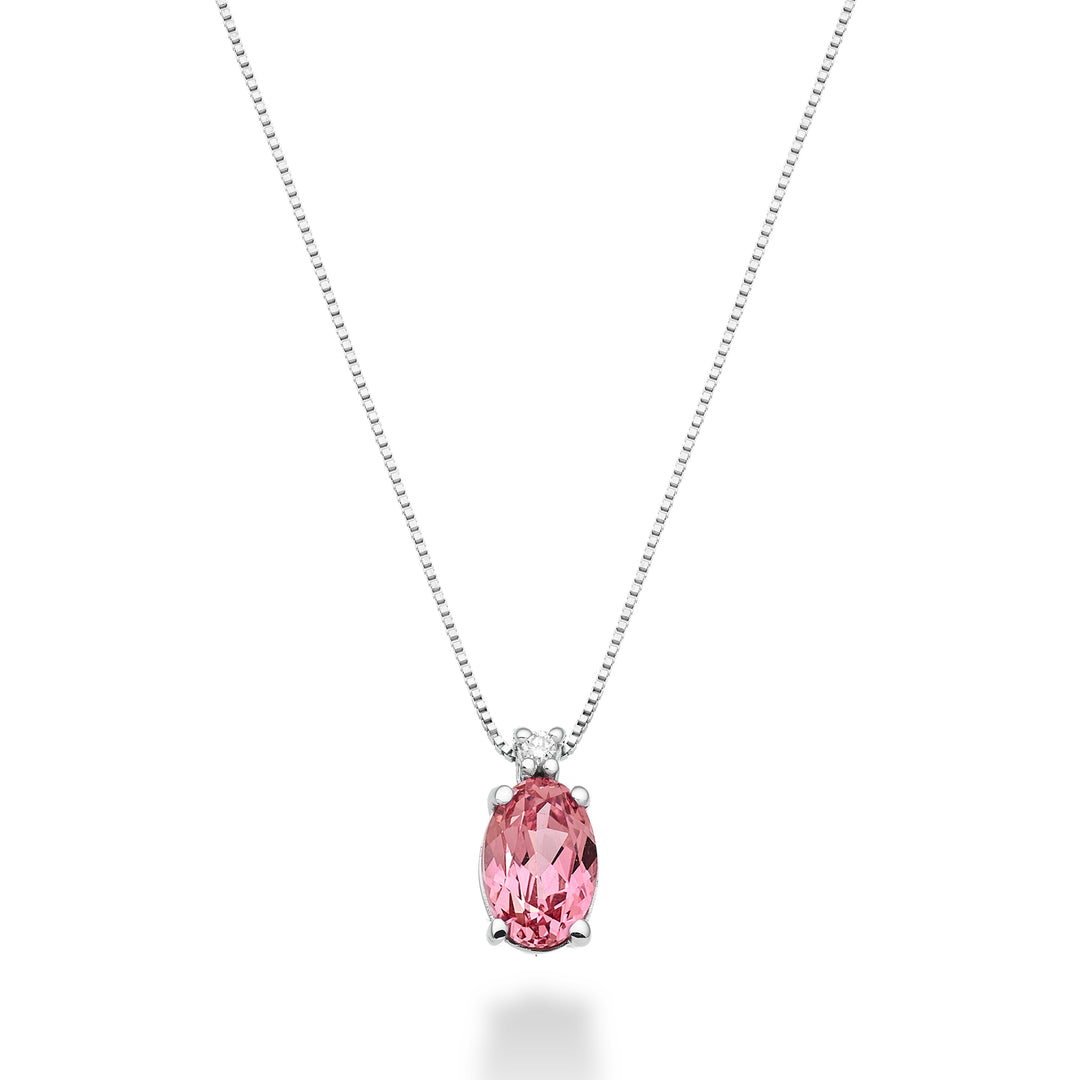 Mikiko cl 18k zaffiro rosa ovale 7x5 ct.0,80 diam. ct.0,015 MD5035O4ZFRP