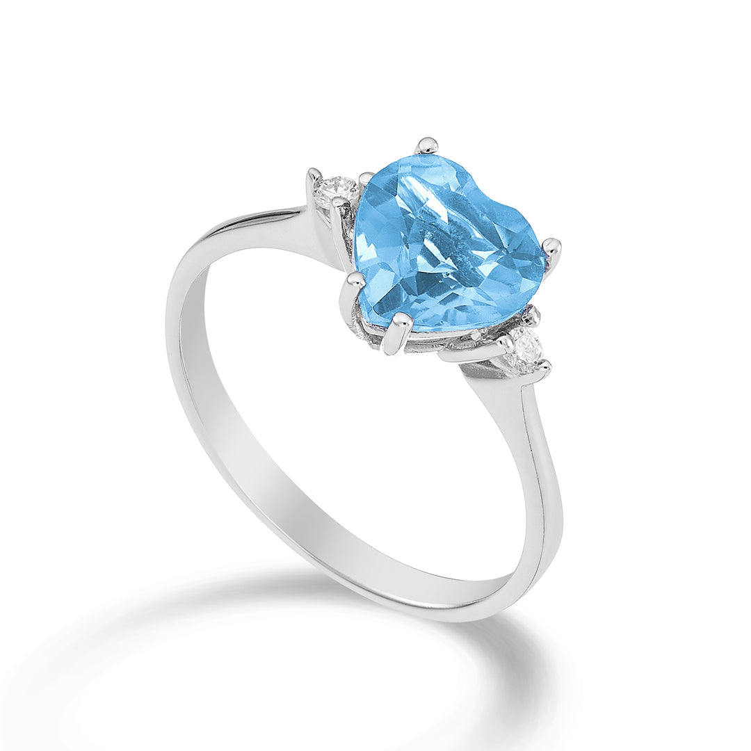 Nihama un corazón de topacio azul de 18k 8x8 ct.2,30 diam. 0,05 quilates NACL198DITPAZ88O4