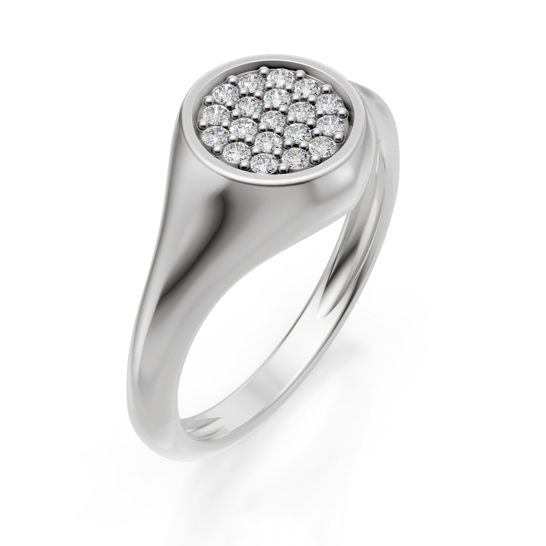 World Diamond Group bague rose ronde taille 10 avec diamants or blanc ACH001DIB-24059110086
