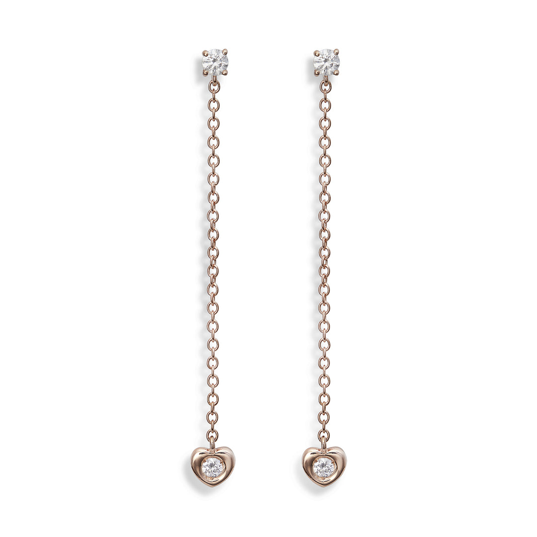 World Diamond Group ou chaîne lunette coeur 18 carats 0,24 ct 4 cm rosé GO5076O3BR024