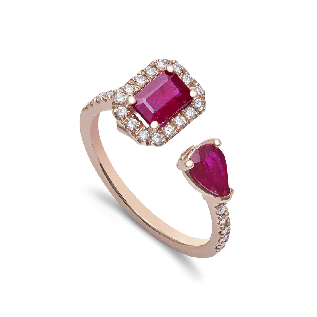 Golay anello contrarier rubini ott 6x4 e goccia 6x4 ACLC309DIRU-22172110051
