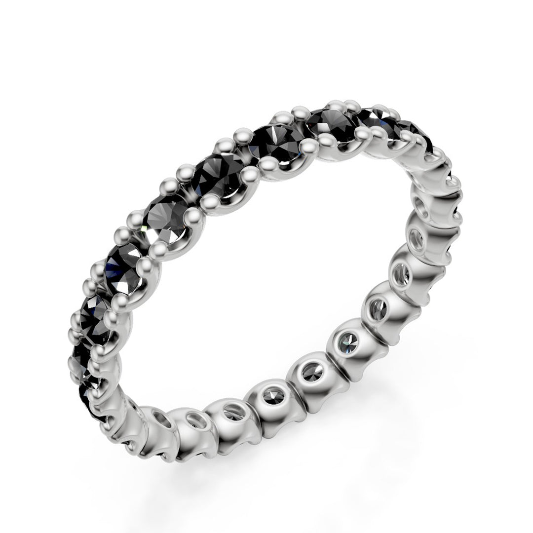 Mikiko un spinelle noir 9 carats ct. Or blanc 1,15 MXDAET010R4SBK