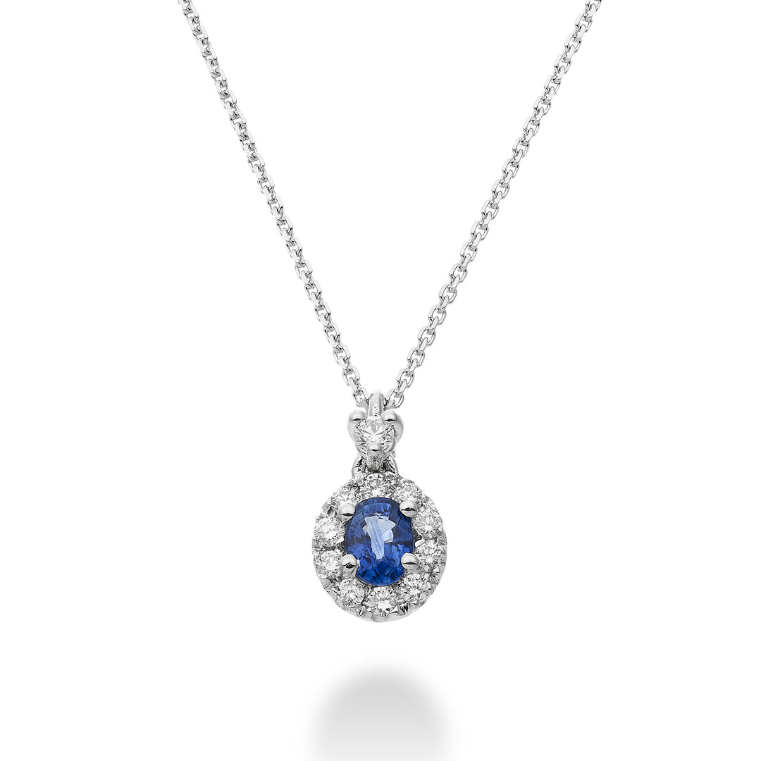 Golay collana con pendente zaffiro ovale 5x4 e diamanti PCL122DIZB45-22243110019