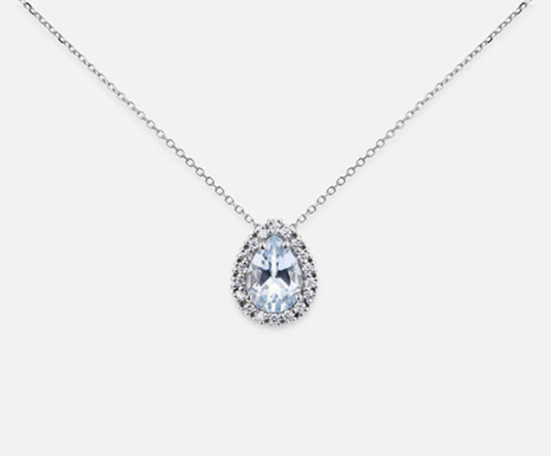 Nihama cl 18k gota aguamarina 7x5 ct.0.50 dia ct.0.09 ND5058O4AM