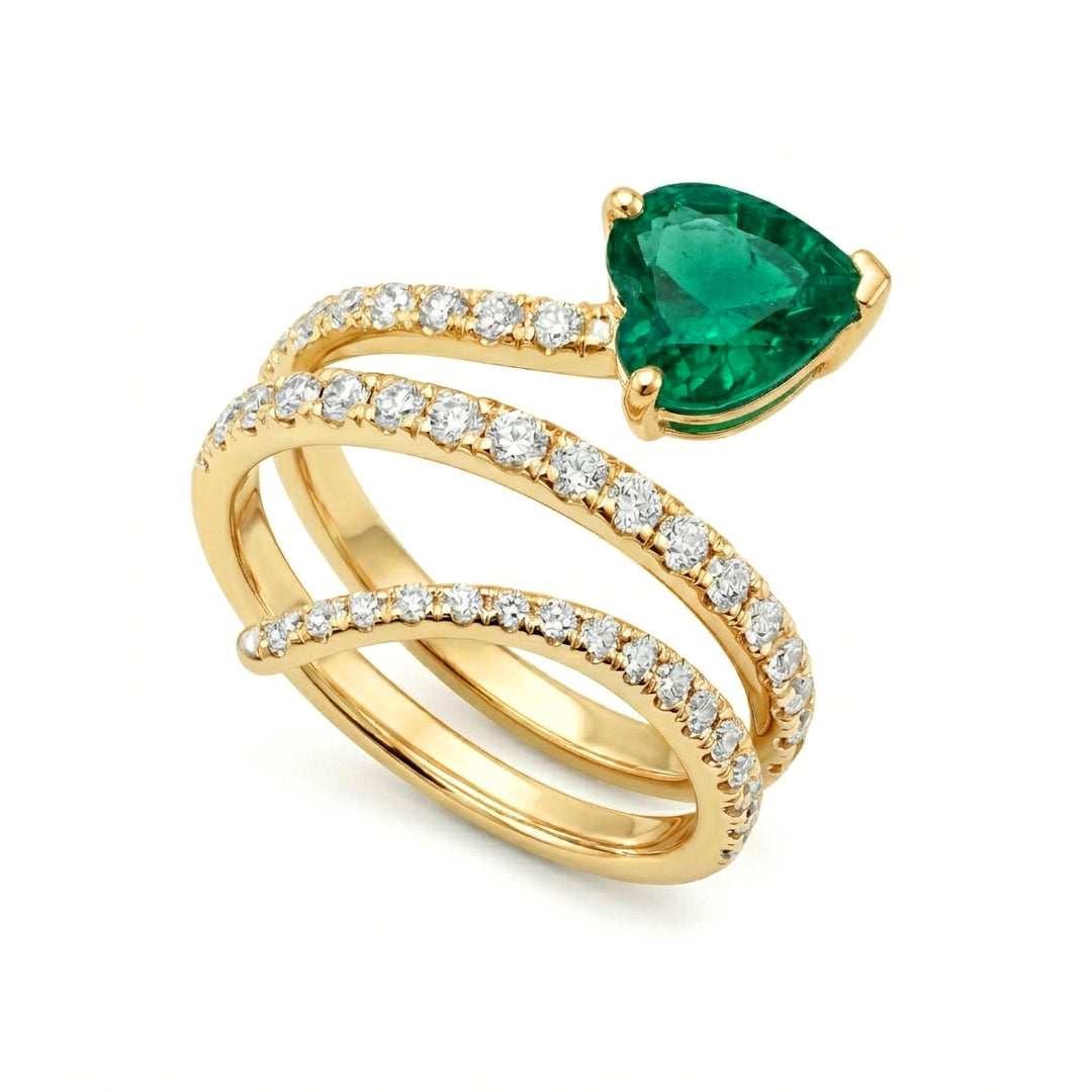 Bague double ronde coeur émeraude Golay 7x7 AFS851DSM77G-26082110152