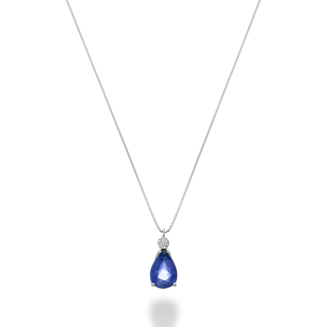 Nihama cl 9k goutte de saphir 7x5 avec diamant ND5194R4ZFD
