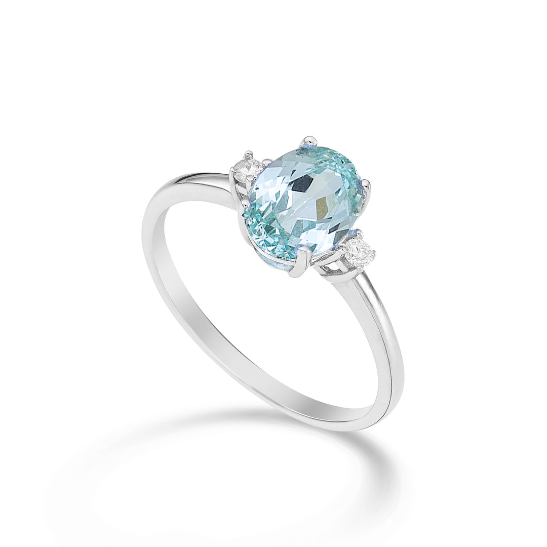 Mikiko una turmalina paraiba ovalada de 18k 8x6 ct.1,60 diam. ct.0.05 MA5074O4PAR