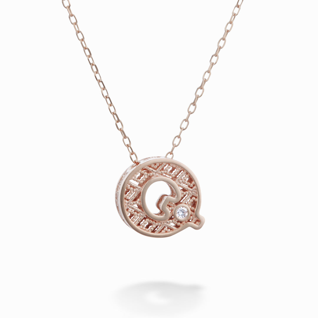 Nihama cl 18k letter q rose gold diam. ct.0,01 NDLETQO3