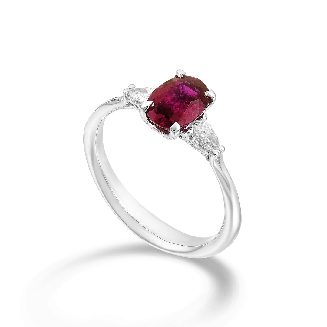 Golay oval ruby ring 8x6 and diamond drop lat ACL202DIRU68-23094110013