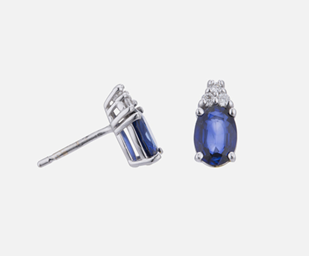 Nihama o zafiro ovalado de 18k 7x5 ct.1.60 dia ct.0.09 NO5034O4ZFD